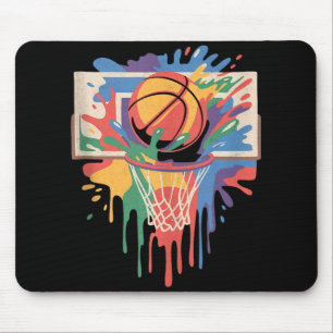 Farbenfrohe Paint Splash Basketball Künstlerischer Mousepad