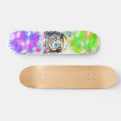 Farbenfrohe Paint Splash Cat Skateboard (Horizontal)