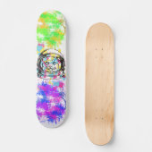 Farbenfrohe Paint Splash Cat Skateboard (Vorderseite)