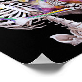 Farbenfrohe Paint Splash Cat und Skeleton Art Graf Poster (Ecke)