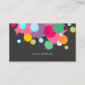 Farbenfrohe Paint Splash Creative Artist Visitenkarte (Rückseite)