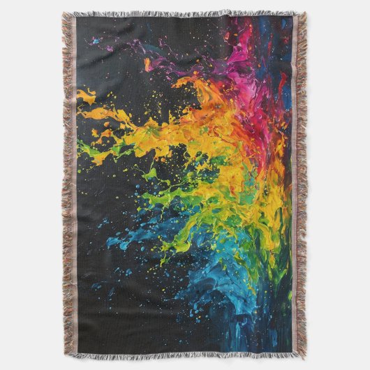 Farbenfrohe Paint Splash Decke (Vorderseite Vertikal)