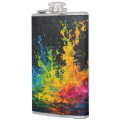 Farbenfrohe Paint Splash Flachmann (Links)