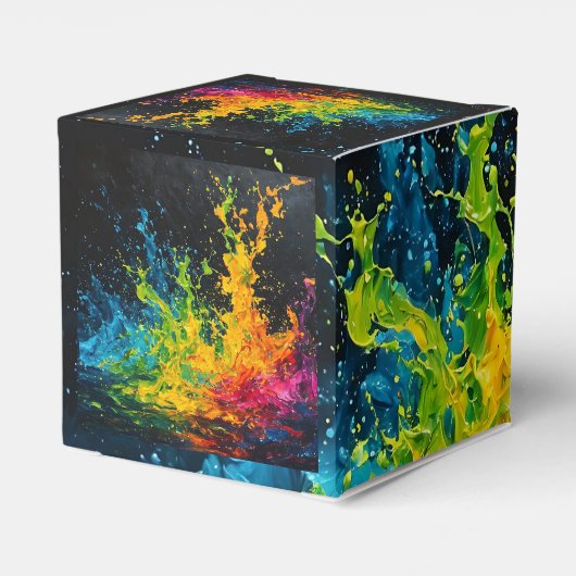 Farbenfrohe Paint Splash Geschenkschachtel (Rückseite)