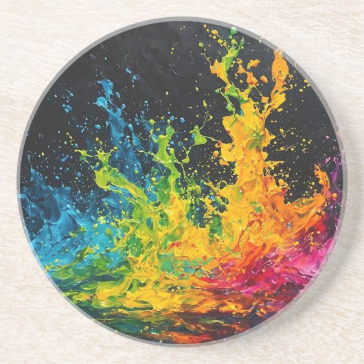 Farbenfrohe Paint Splash Getränkeuntersetzer (Vorne)