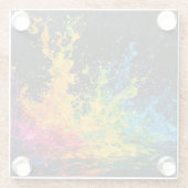 Farbenfrohe Paint Splash Glasuntersetzer (Rückseite)