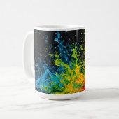 Farbenfrohe Paint Splash Kaffeetasse (Vorderseite Links)