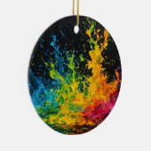Farbenfrohe Paint Splash Keramik Ornament (Rechts)