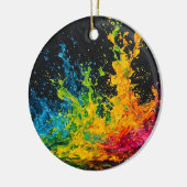 Farbenfrohe Paint Splash Keramik Ornament (Links)