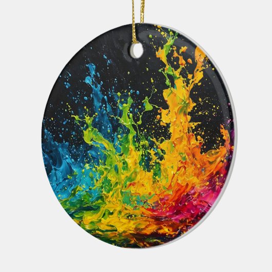 Farbenfrohe Paint Splash Keramik Ornament (Links)