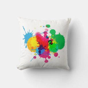 Farbenfrohe Paint Splash Kissen