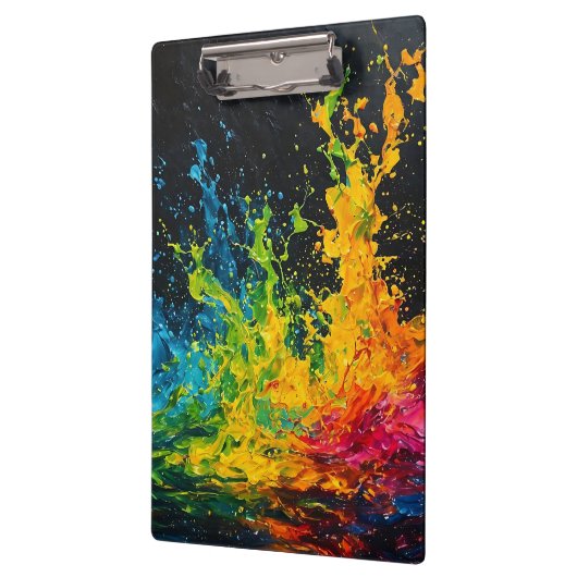 Farbenfrohe Paint Splash Klemmbrett (Links)