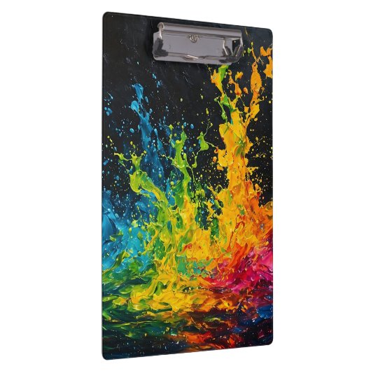 Farbenfrohe Paint Splash Klemmbrett (Rechts)