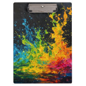 Farbenfrohe Paint Splash Klemmbrett (Vorderseite)