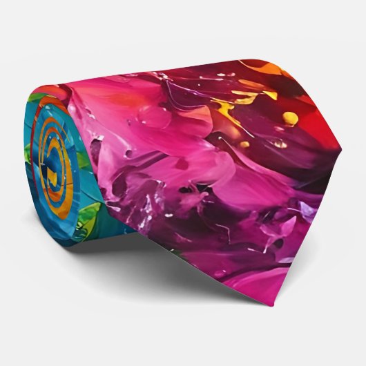 Farbenfrohe Paint Splash Krawatte (Gerollt)