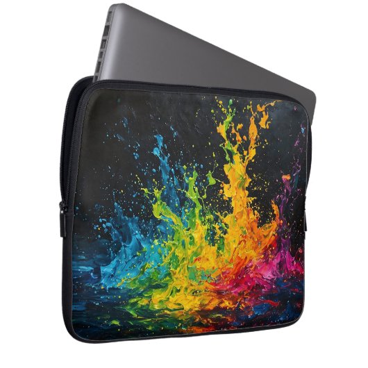 Farbenfrohe Paint Splash Laptopschutzhülle (Vorne Rechts)