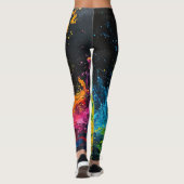 Farbenfrohe Paint Splash Leggings (Rückseite)