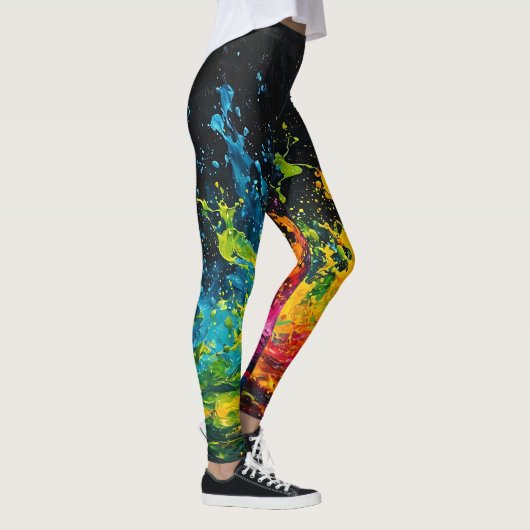 Farbenfrohe Paint Splash Leggings (Rechts)