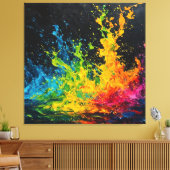 Farbenfrohe Paint Splash Leinwanddruck (Insitu (Wohnzimmer))