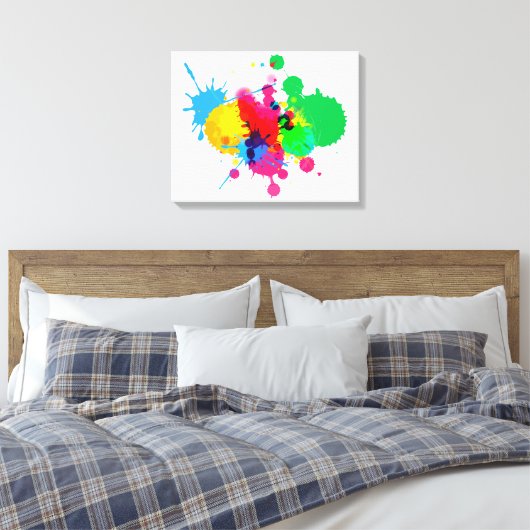 Farbenfrohe Paint Splash Leinwanddruck (Insitu (Schlafzimmer))