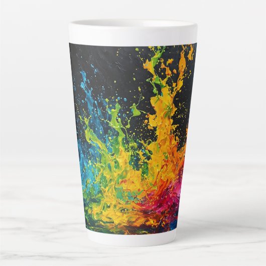 Farbenfrohe Paint Splash Milchtasse (Vorderseite)