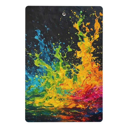 Farbenfrohe Paint Splash Mini Klemmbrett (Rückseite)
