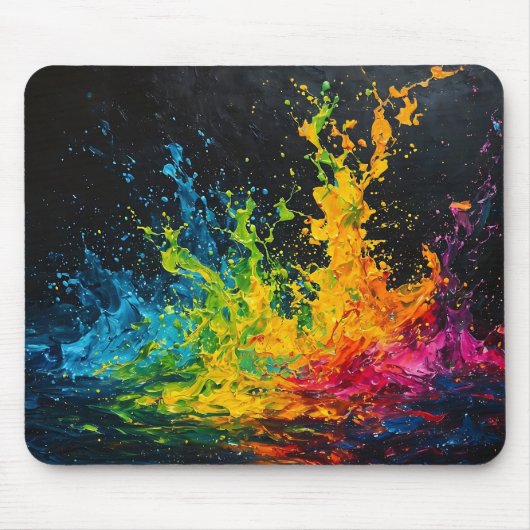 Farbenfrohe Paint Splash Mousepad (Vorne)
