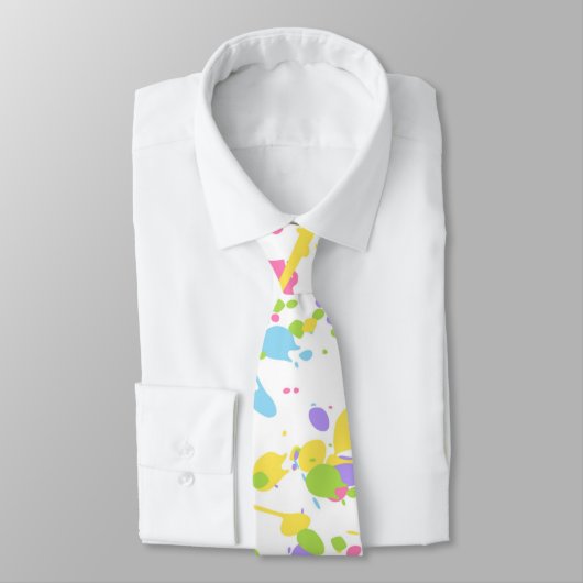 Farbenfrohe Paint Splash Necktie Krawatte (Gebunden)