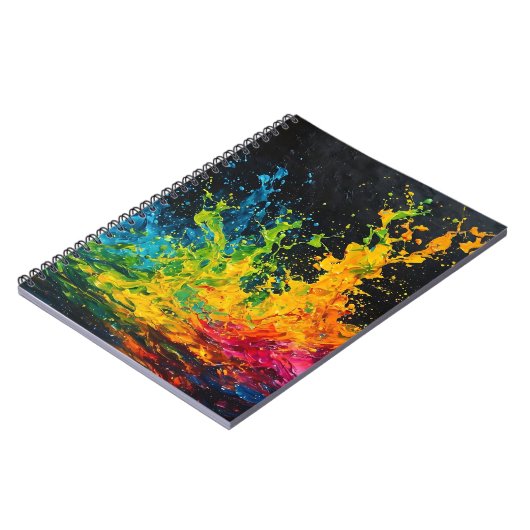 Farbenfrohe Paint Splash Notizblock (Linke Seite)