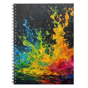 Farbenfrohe Paint Splash Notizblock