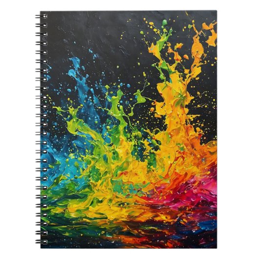 Farbenfrohe Paint Splash Notizblock (Vorderseite)