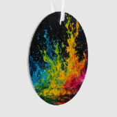 Farbenfrohe Paint Splash Ornament (Vorderseite)
