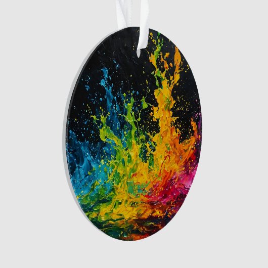Farbenfrohe Paint Splash Ornament (Vorderseite)