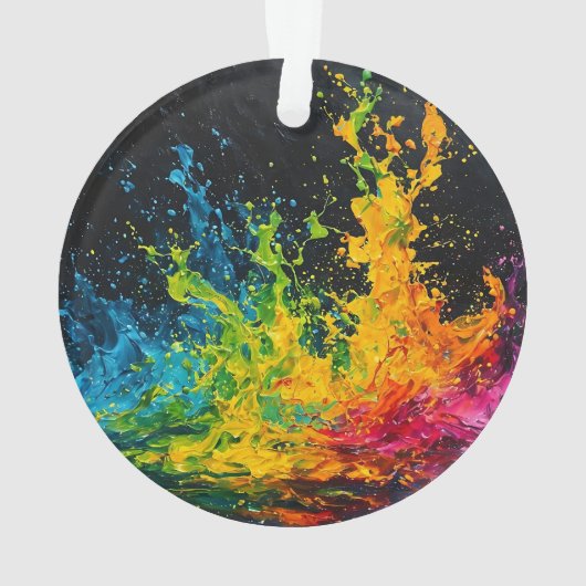 Farbenfrohe Paint Splash Ornament (Rückseite)