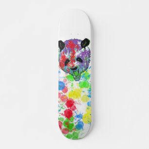 Farbenfrohe Paint Splash Panda Skateboard