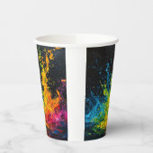 Farbenfrohe Paint Splash Pappbecher (Links)