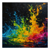 Farbenfrohe Paint Splash Poster (Vorderseite)