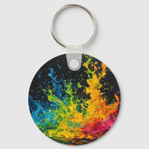 Farbenfrohe Paint Splash Schlüsselanhänger