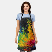 Farbenfrohe Paint Splash Schürze (Getragen)