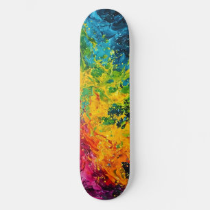 Farbenfrohe Paint Splash Skateboard