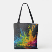 Farbenfrohe Paint Splash Tasche (Rückseite)