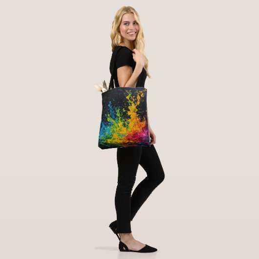 Farbenfrohe Paint Splash Tasche (Am Model)