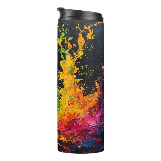 Farbenfrohe Paint Splash Thermosbecher (Nach rechts gedreht)