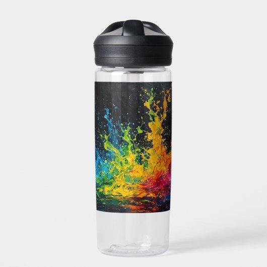 Farbenfrohe Paint Splash Trinkflasche (Vorderseite)