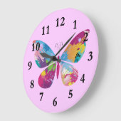 Farbenfrohe Paint-Splashed-Schmetterling-Design-Uh Große Wanduhr (Winkel)