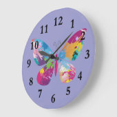 Farbenfrohe Paint-Splashed-Schmetterling-Design-Uh Große Wanduhr (Winkel)