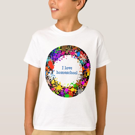 Farbenfrohe Paint Spritzer I Liebe T-Shirt (Vorderseite)