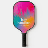 Farbenfrohe Paint Spritzer Pickleball Paddle (Vorderseite)