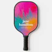 Farbenfrohe Paint Spritzer Pickleball Paddle (Rückseite)