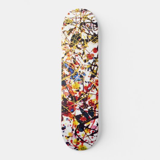 Farbenfrohe Paint Spritzer Skateboard (Vorderseite)